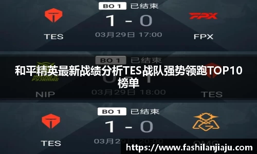 和平精英最新战绩分析TES战队强势领跑TOP10榜单